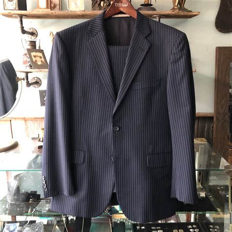 burberry navy pinstripe suit|More.